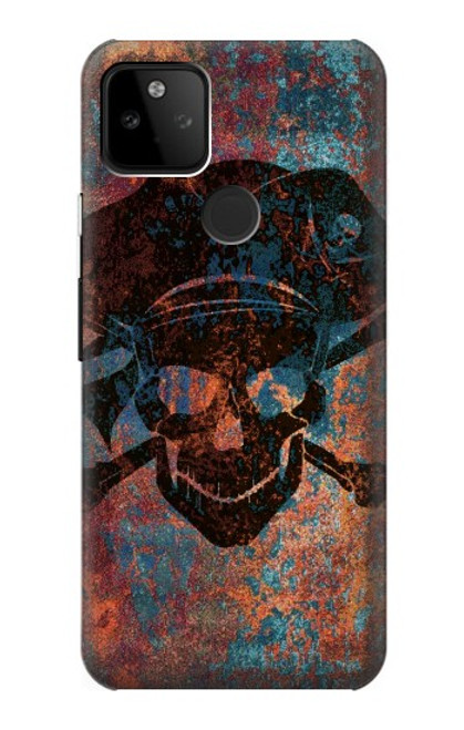 W3895 Pirate Skull Metal Hard Case and Leather Flip Case For Google Pixel 5A 5G