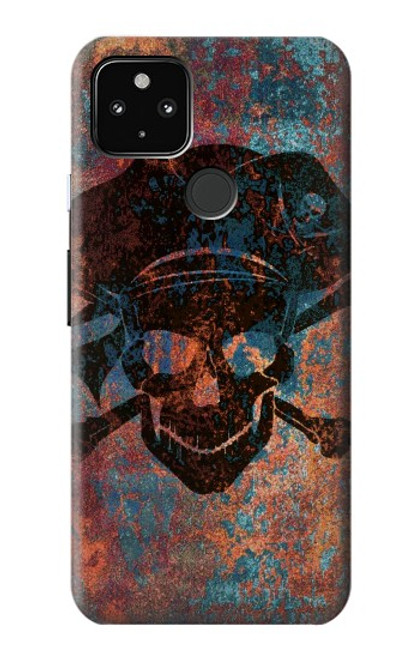 W3895 Pirate Skull Metal Hard Case and Leather Flip Case For Google Pixel 4a 5G