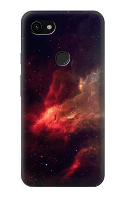 W3897 Red Nebula Space Hard Case and Leather Flip Case For Google Pixel 3a XL