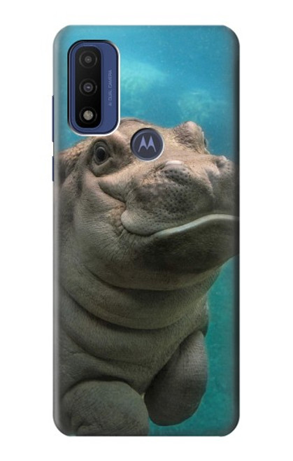 W3871 Cute Baby Hippo Hippopotamus Hard Case and Leather Flip Case For Motorola G Pure