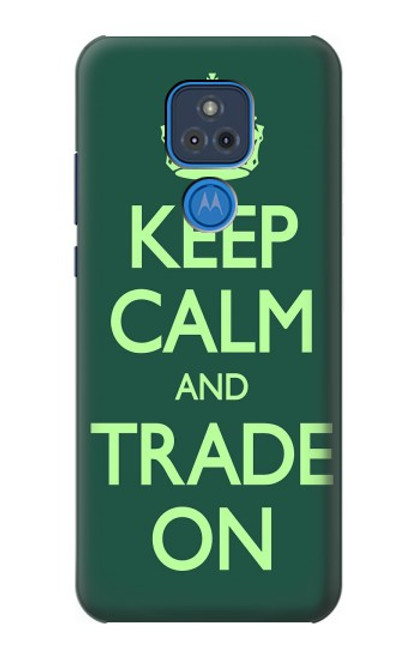 W3862 Keep Calm and Trade On Hard Case and Leather Flip Case For Motorola Moto G Play (2021)