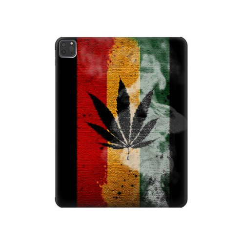 W3890 Reggae Rasta Flag Smoke Tablet Hard Case For iPad Pro 11 (2021,2020,2018, 3rd, 2nd, 1st)