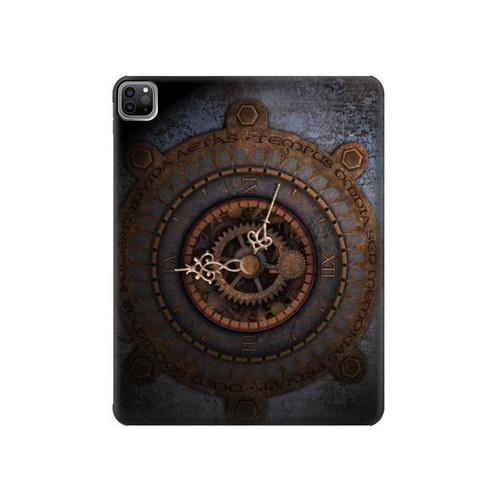 W3908 Vintage Clock Tablet Hard Case For iPad Pro 12.9 (2022, 2021, 2020, 2018), Air 13 (2024)