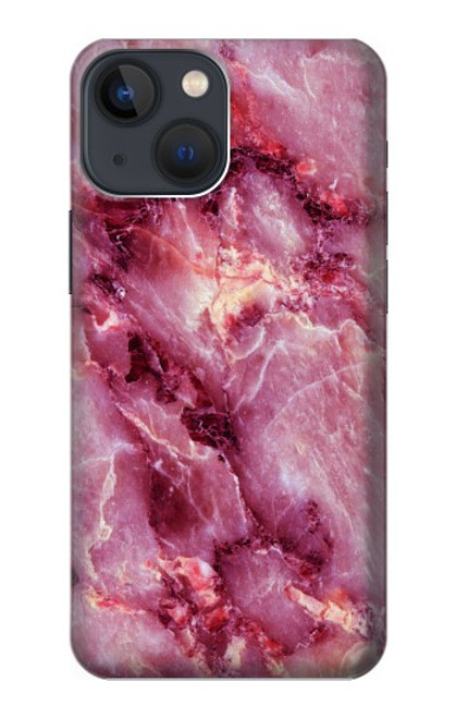 W3052 Pink Marble Graphic Printed Hard Case and Leather Flip Case For iPhone 14