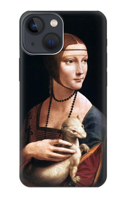 W3471 Lady Ermine Leonardo da Vinci Hard Case and Leather Flip Case For iPhone 14