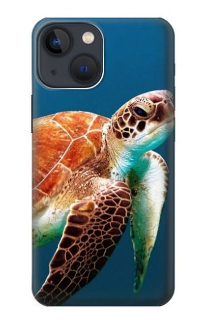 W3497 Green Sea Turtle Hard Case and Leather Flip Case For iPhone 14