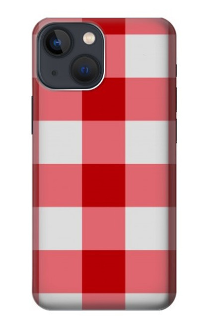 W3535 Red Gingham Hard Case and Leather Flip Case For iPhone 14