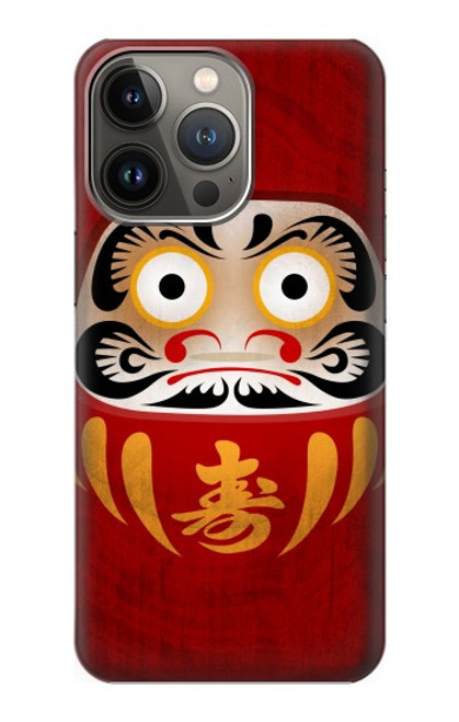 W3023 Japan Good Luck Daruma Doll Hard Case and Leather Flip Case For iPhone 14 Pro