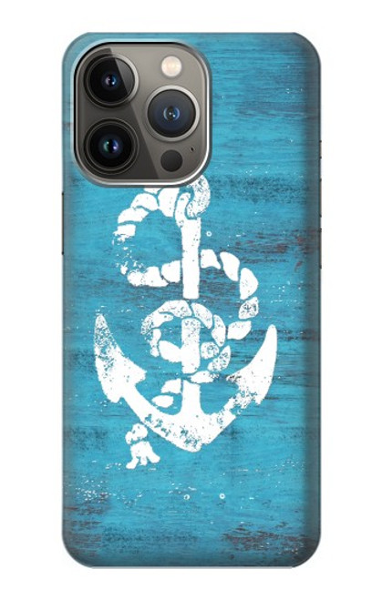 W3053 Marine Anchor Blue Hard Case and Leather Flip Case For iPhone 14 Pro