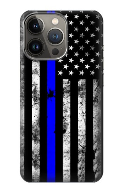 W3244 Thin Blue Line USA Hard Case and Leather Flip Case For iPhone 14 Pro