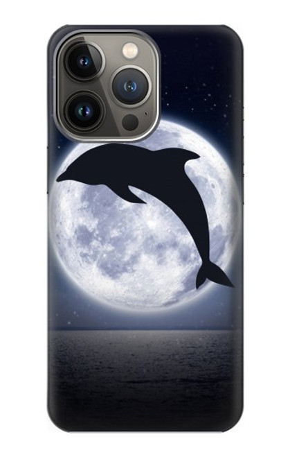 W3510 Dolphin Moon Night Hard Case and Leather Flip Case For iPhone 14 Pro