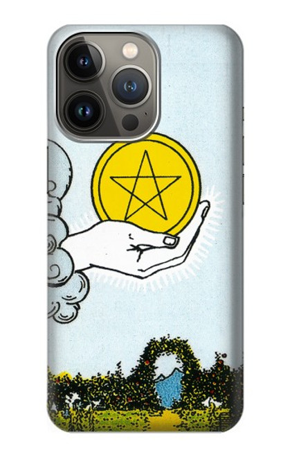 W3722 Tarot Card Ace of Pentacles Coins Hard Case and Leather Flip Case For iPhone 14 Pro