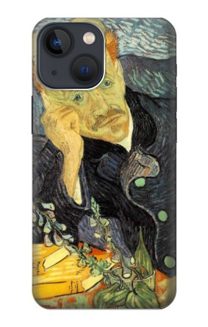 W0212 Van Gogh Portrait of Dr. Gachet Hard Case and Leather Flip Case For iPhone 14 Plus