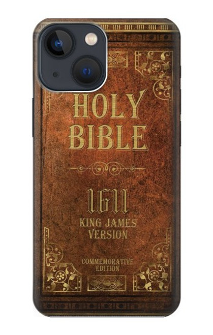 W2890 Holy Bible 1611 King James Version Hard Case and Leather Flip Case For iPhone 14 Plus