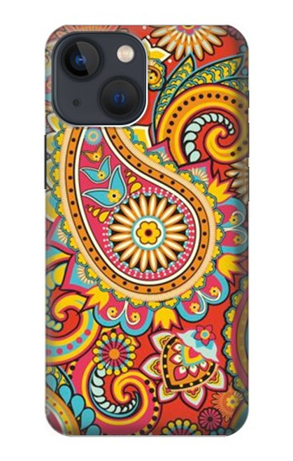 W3402 Floral Paisley Pattern Seamless Hard Case and Leather Flip Case For iPhone 14 Plus