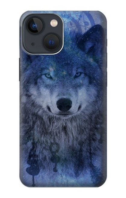 W3410 Wolf Dream Catcher Hard Case and Leather Flip Case For iPhone 14 Plus