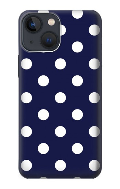 W3533 Blue Polka Dot Hard Case and Leather Flip Case For iPhone 14 Plus