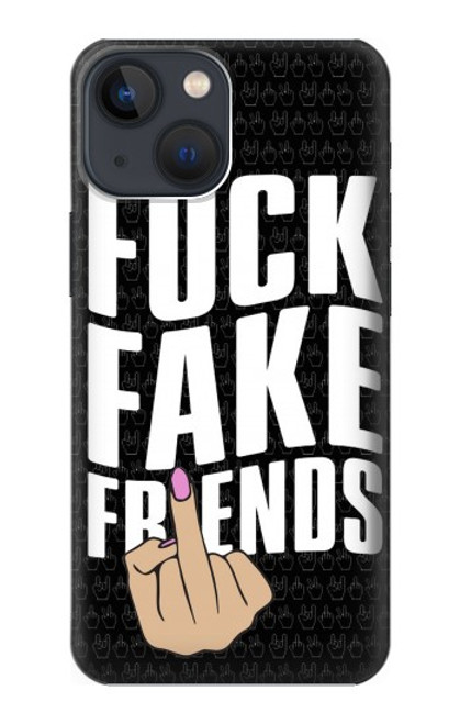 W3598 Middle Finger Fuck Fake Friend Hard Case and Leather Flip Case For iPhone 14 Plus