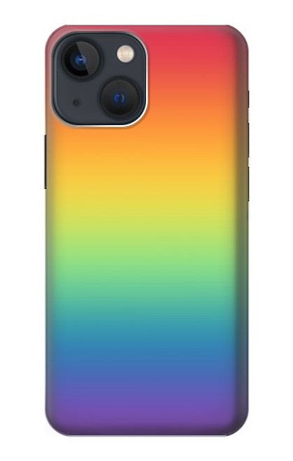 W3698 LGBT Gradient Pride Flag Hard Case and Leather Flip Case For iPhone 14 Plus