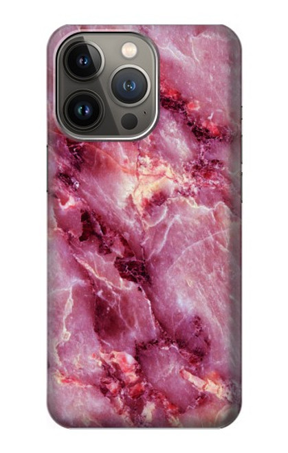 W3052 Pink Marble Graphic Printed Hard Case and Leather Flip Case For iPhone 14 Pro Max