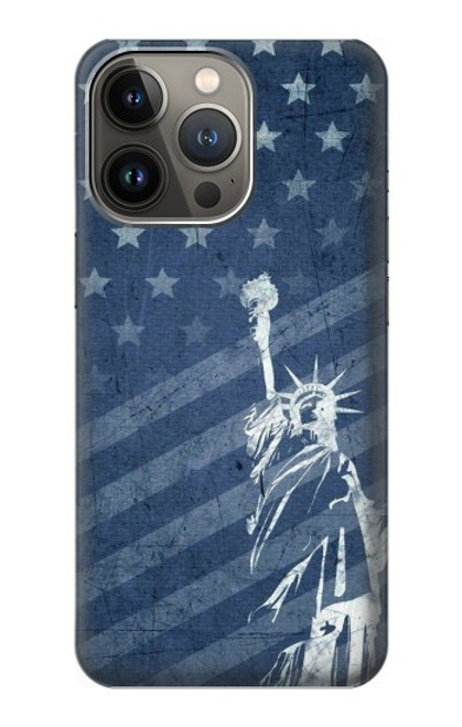 W3450 US Flag Liberty Statue Hard Case and Leather Flip Case For iPhone 14 Pro Max