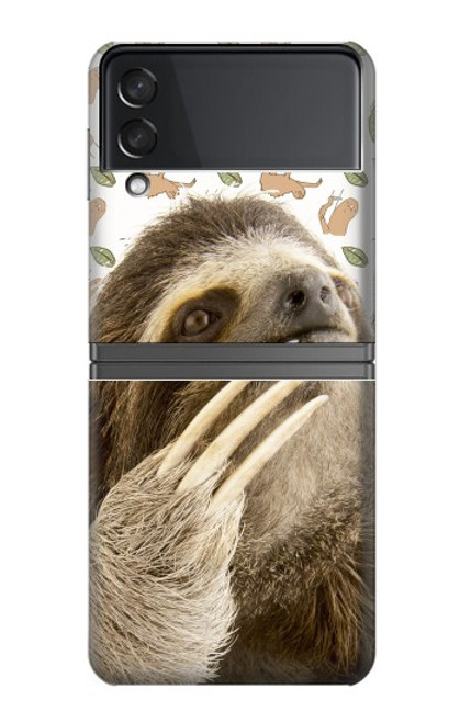 W3559 Sloth Pattern Hard Case For Samsung Galaxy Z Flip 4