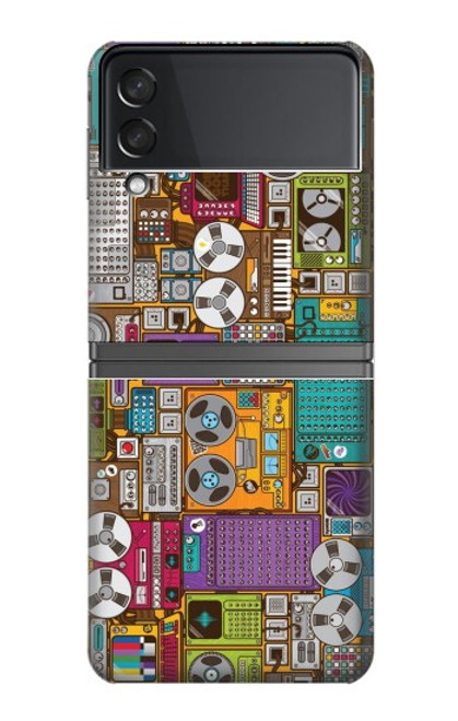 W3879 Retro Music Doodle Hard Case For Samsung Galaxy Z Flip 4