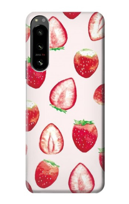 W3481 Strawberry Hard Case and Leather Flip Case For Sony Xperia 5 IV