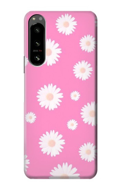 W3500 Pink Floral Pattern Hard Case and Leather Flip Case For Sony Xperia 5 IV