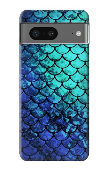 W3047 Green Mermaid Fish Scale Hard Case and Leather Flip Case For Google Pixel 7