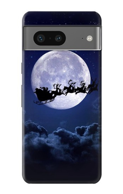 W3508 Xmas Santa Moon Hard Case and Leather Flip Case For Google Pixel 7