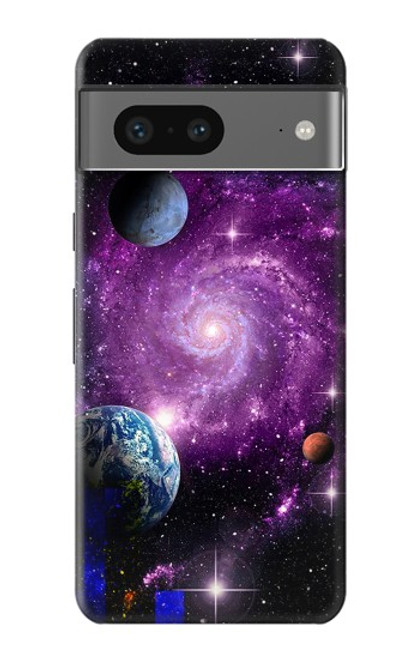 W3689 Galaxy Outer Space Planet Hard Case and Leather Flip Case For Google Pixel 7