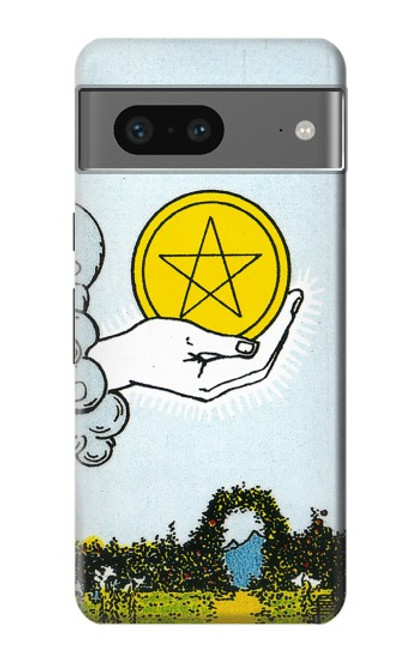 W3722 Tarot Card Ace of Pentacles Coins Hard Case and Leather Flip Case For Google Pixel 7