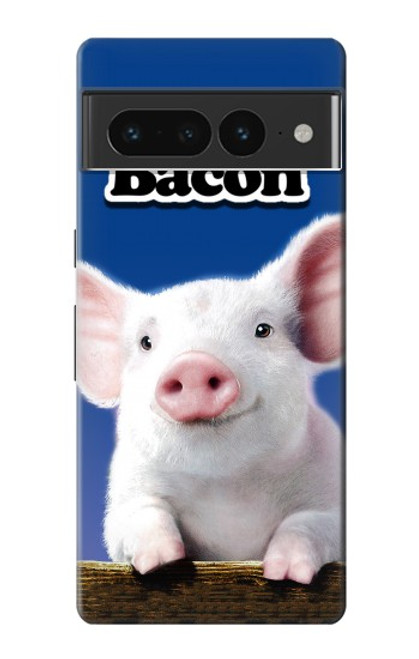 W0608 I Love Bacon Cute Baby Pig Hard Case and Leather Flip Case For Google Pixel 7 Pro
