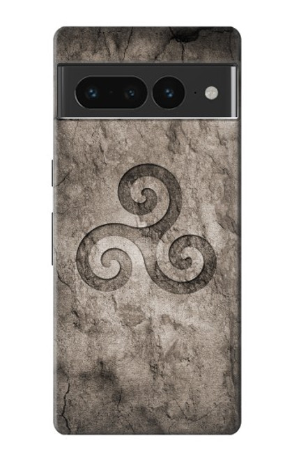 S2892 Triskele Symbol Stone Texture Case For Google Pixel 7 Pro