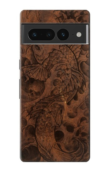 S3405 Fish Tattoo Leather Graphic Print Case For Google Pixel 7 Pro