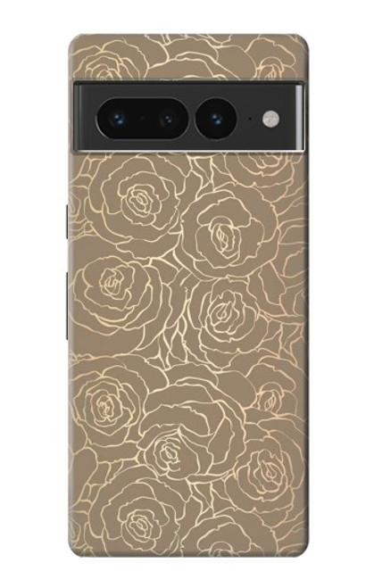 S3466 Gold Rose Pattern Case For Google Pixel 7 Pro