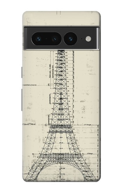 S3474 Eiffel Architectural Drawing Case For Google Pixel 7 Pro