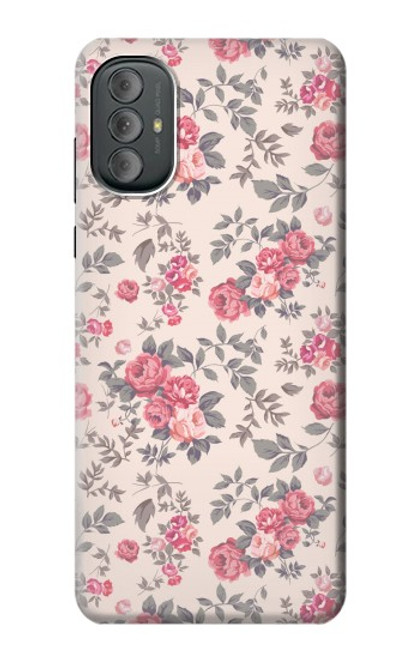 W3095 Vintage Rose Pattern Hard Case and Leather Flip Case For Motorola Moto G Power 2022, G Play 2023