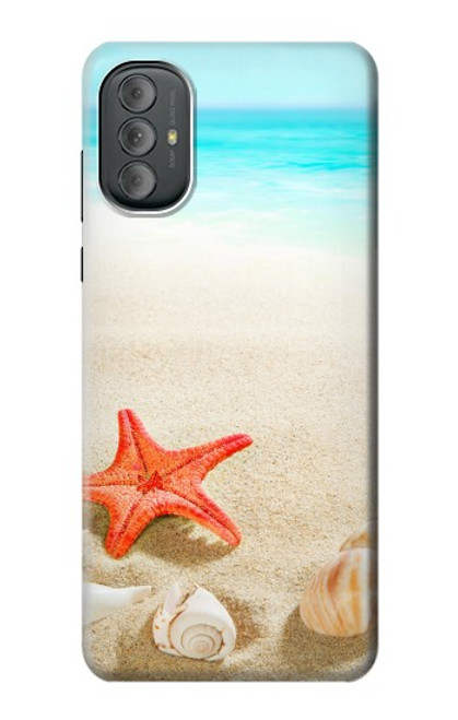 W3212 Sea Shells Starfish Beach Hard Case and Leather Flip Case For Motorola Moto G Power 2022, G Play 2023