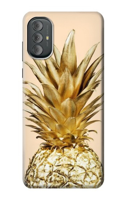 W3490 Gold Pineapple Hard Case and Leather Flip Case For Motorola Moto G Power 2022, G Play 2023