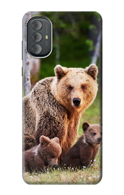 W3558 Bear Family Hard Case and Leather Flip Case For Motorola Moto G Power 2022, G Play 2023