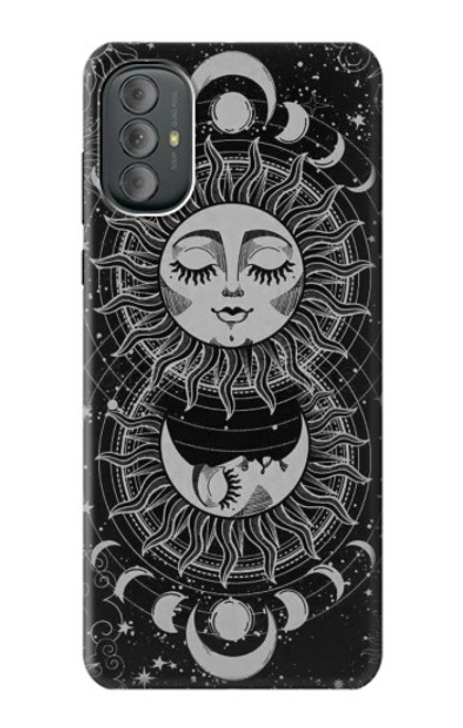 W3854 Mystical Sun Face Crescent Moon Hard Case and Leather Flip Case For Motorola Moto G Power 2022, G Play 2023