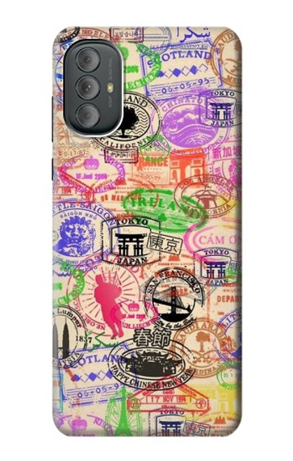 W3904 Travel Stamps Hard Case and Leather Flip Case For Motorola Moto G Power 2022, G Play 2023