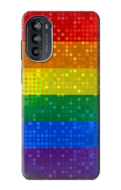 W2683 Rainbow LGBT Pride Flag Hard Case and Leather Flip Case For Motorola Moto G52, G82 5G