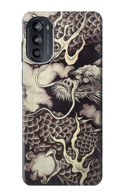 W2719 Japan Painting Dragon Hard Case and Leather Flip Case For Motorola Moto G52, G82 5G