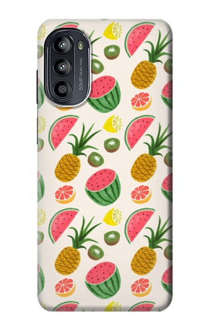 W3883 Fruit Pattern Hard Case and Leather Flip Case For Motorola Moto G52, G82 5G