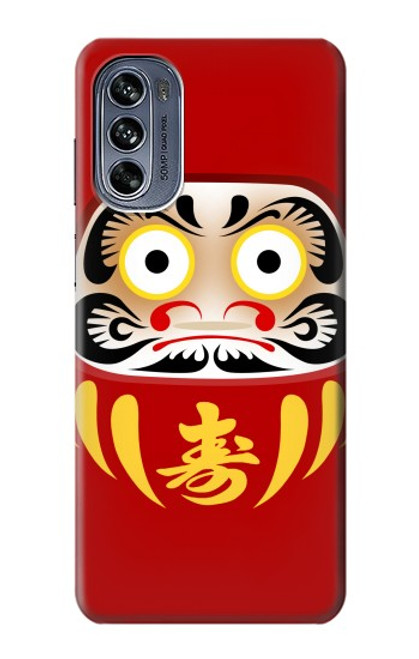 W3045 Japan Good Luck Daruma Doll Hard Case and Leather Flip Case For Motorola Moto G62 5G