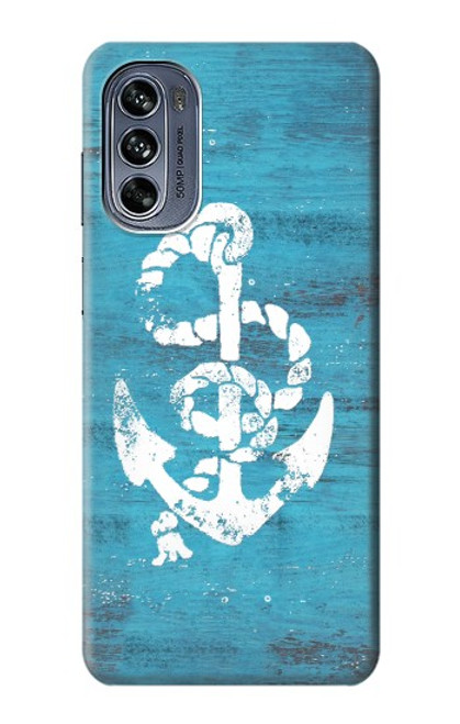 W3053 Marine Anchor Blue Hard Case and Leather Flip Case For Motorola Moto G62 5G