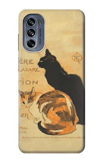 W3229 Vintage Cat Poster Hard Case and Leather Flip Case For Motorola Moto G62 5G